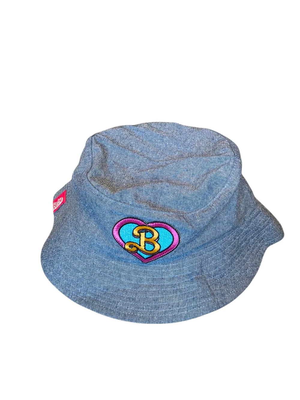 Barbie The Movie Heart Logo Blue Denim Bucket Hat - One Size